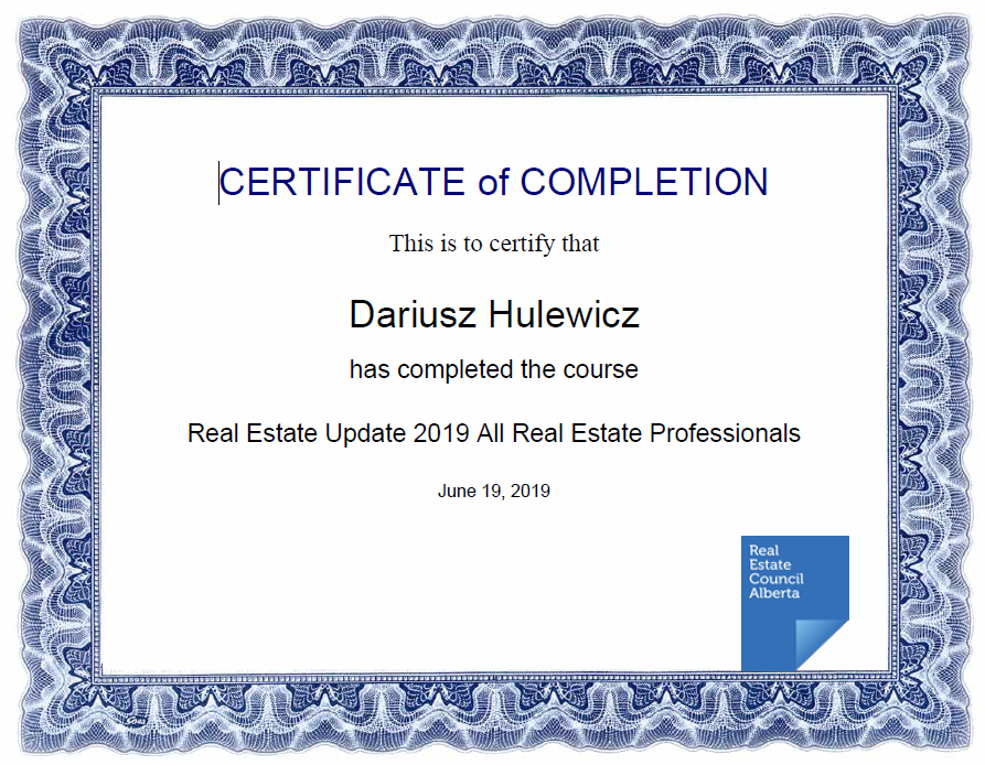 real estate update course finished by derek hulewicz